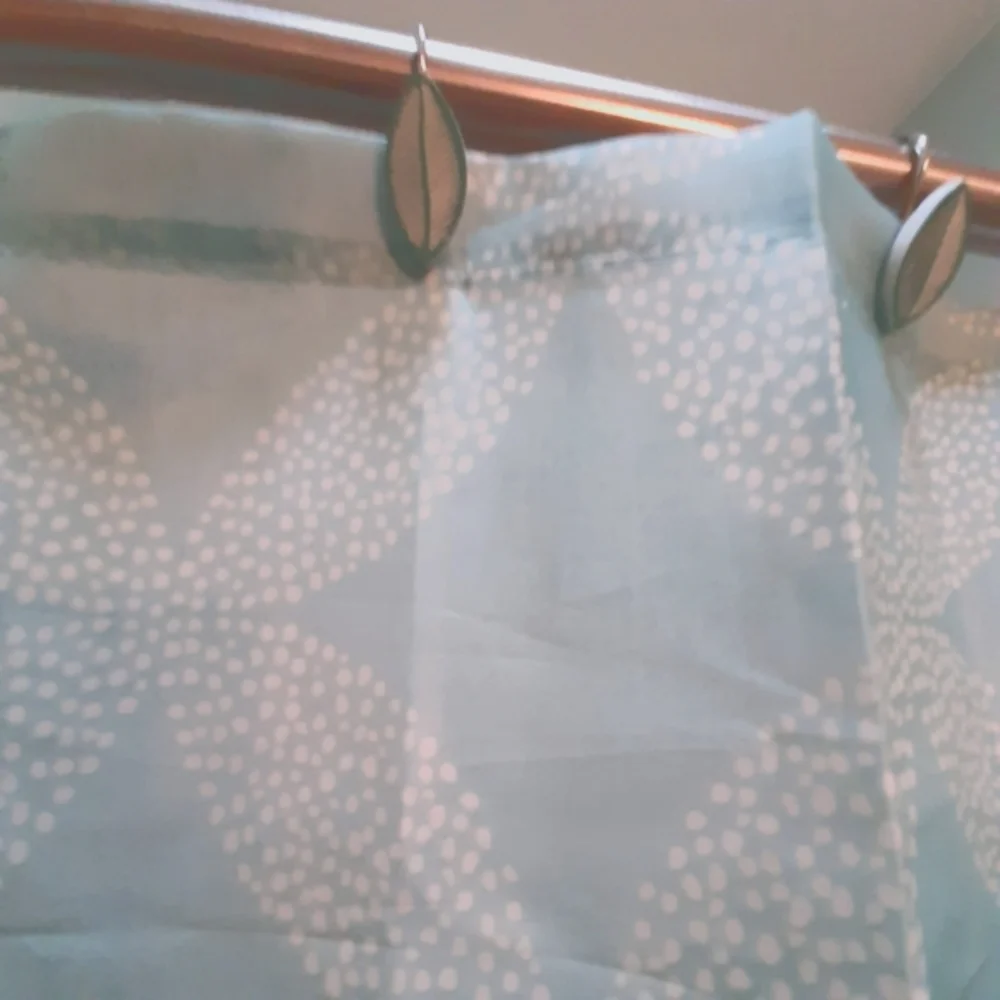 Comfort Bay shower curtain with matching curtain hooks NWT